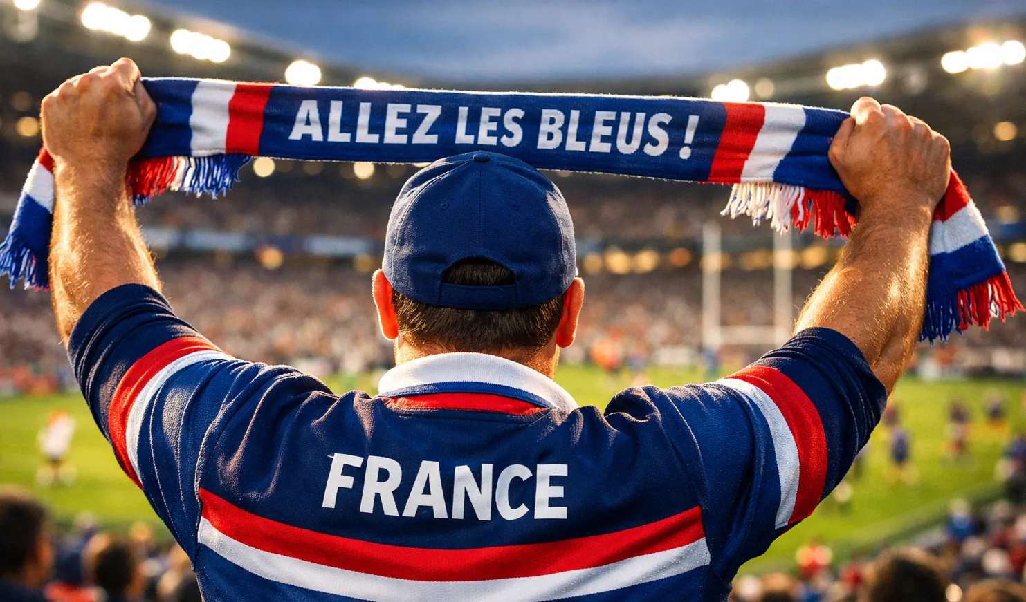 Parier sur le Top 14 : stade de rugby français rempli de supporters avec pelouse verte